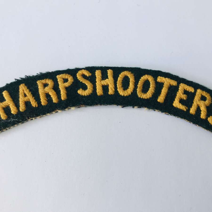Embroidered sharpshooters shoulder title