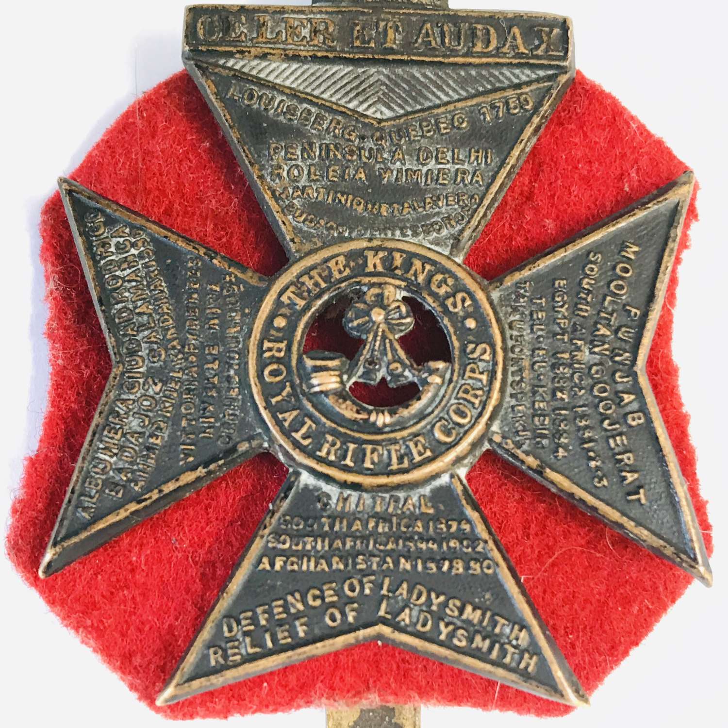 Kings Royal rifle Corps cap Badge