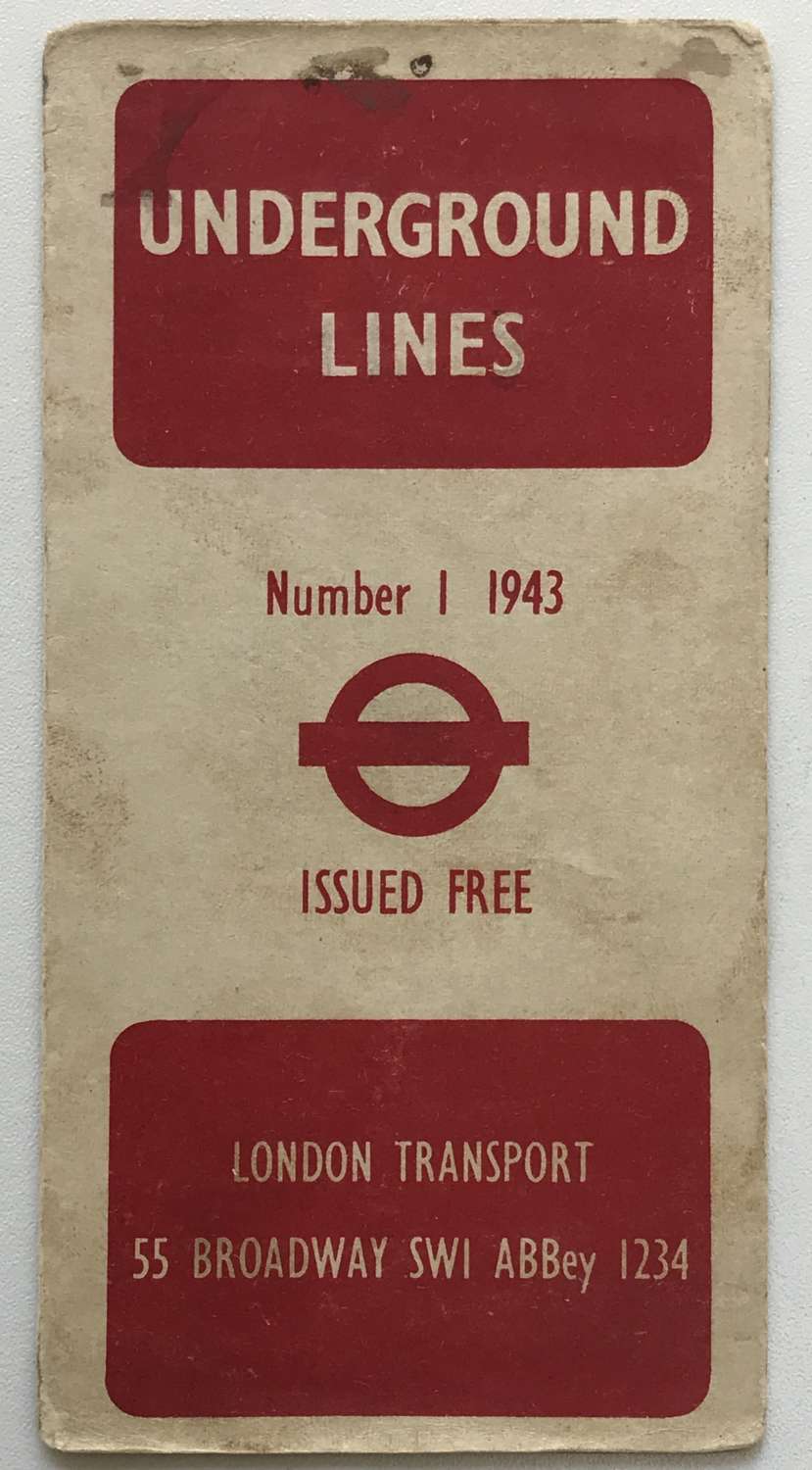 Incredibly Rare London War time (1943) Underground Map