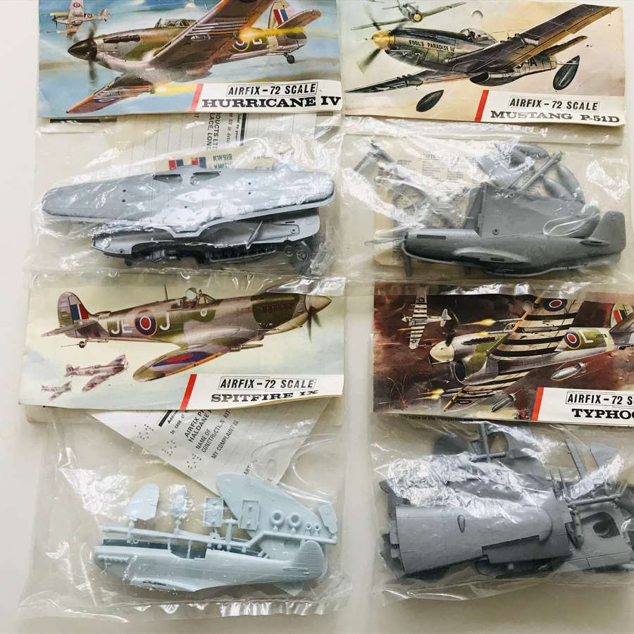 Four airfix models dating from the 1960s