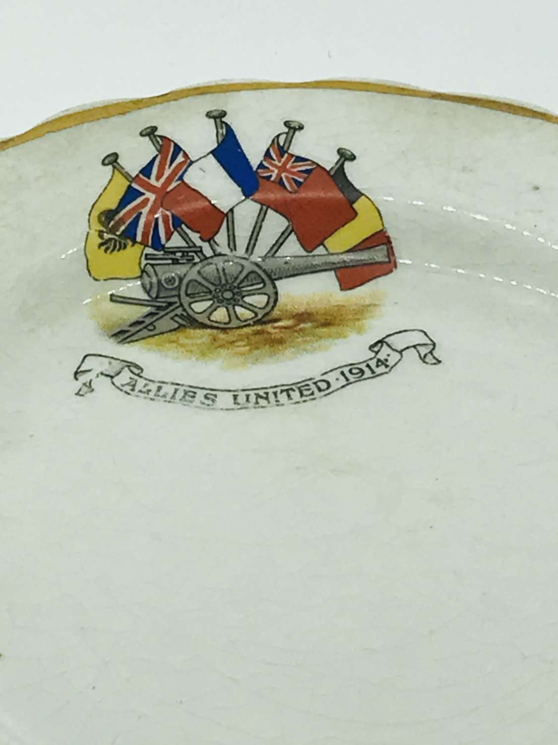 A china plate titled  Allies United 1914