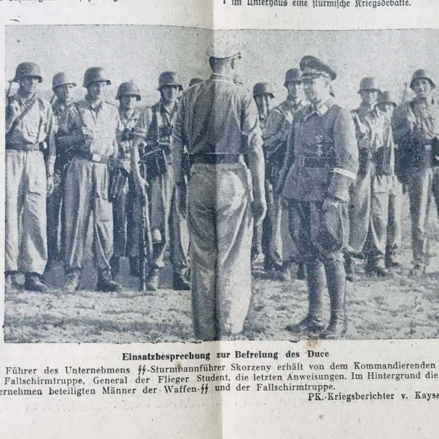 Otto Skorzeny newspaper dated 21st of September 1943