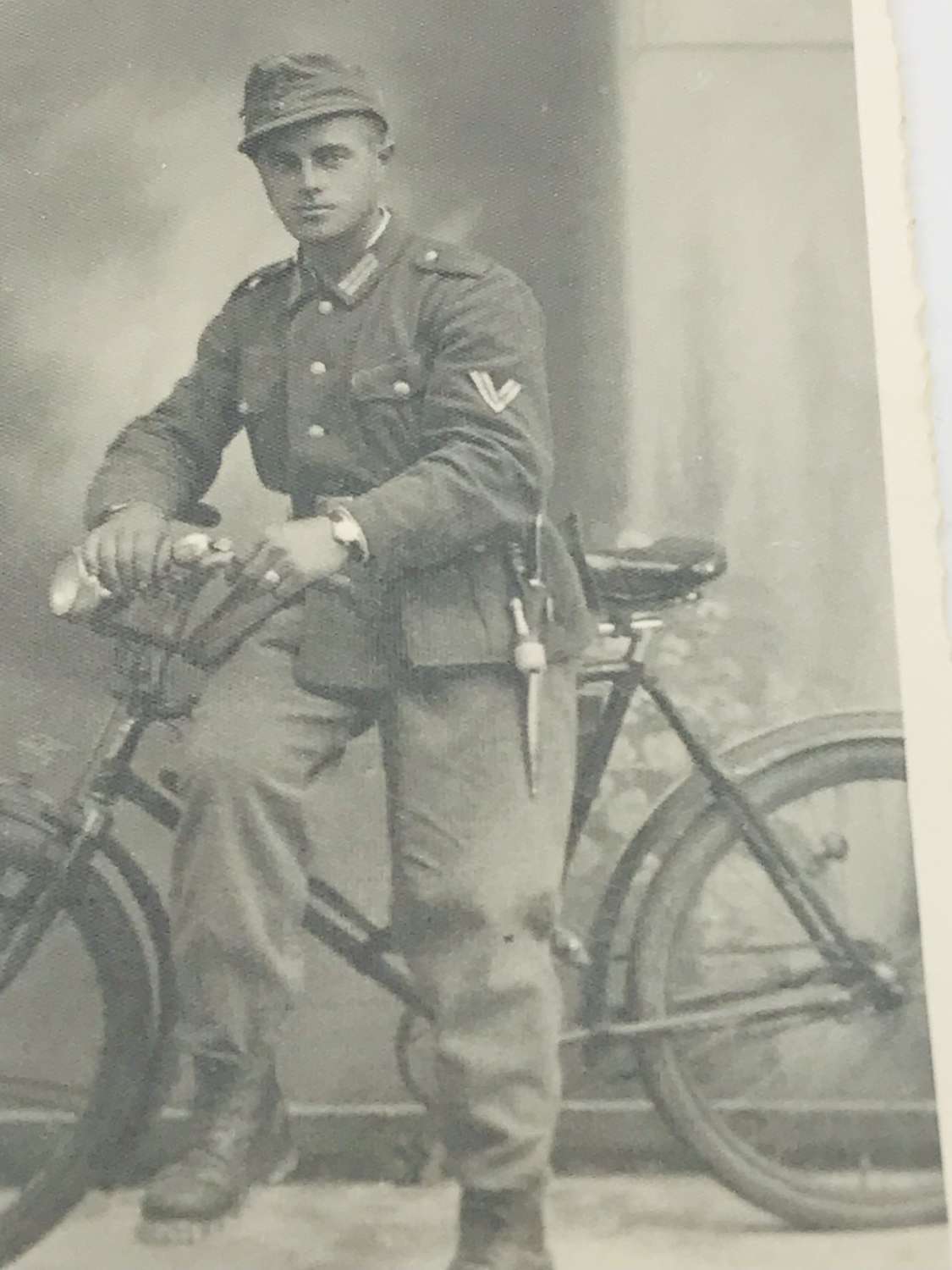 German soldier with bicycle
