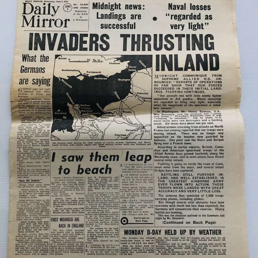 Daily Mirror newspaper 7th June 1944