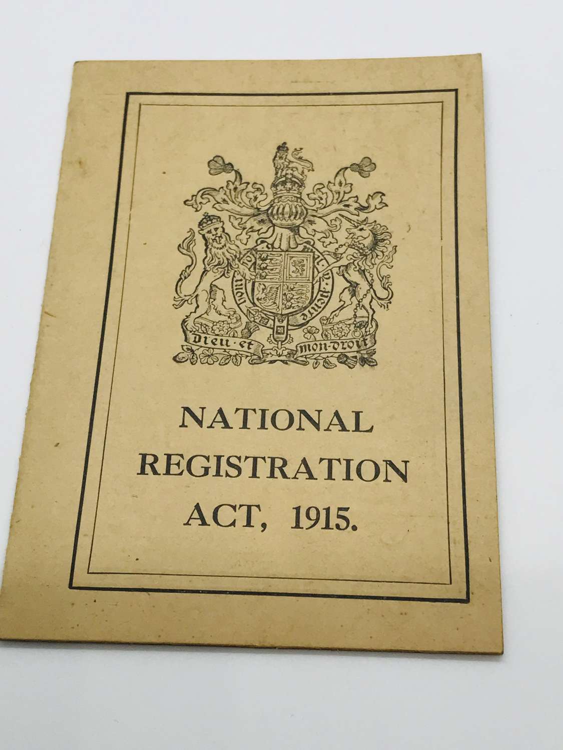WW1 National ID card 1915