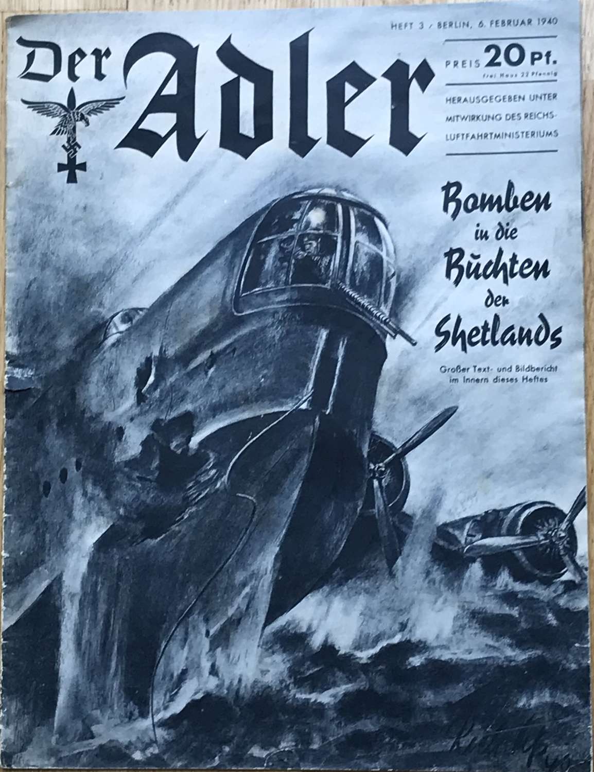 Alder magazine dated February 1940 air raids  on Shetland Islands
