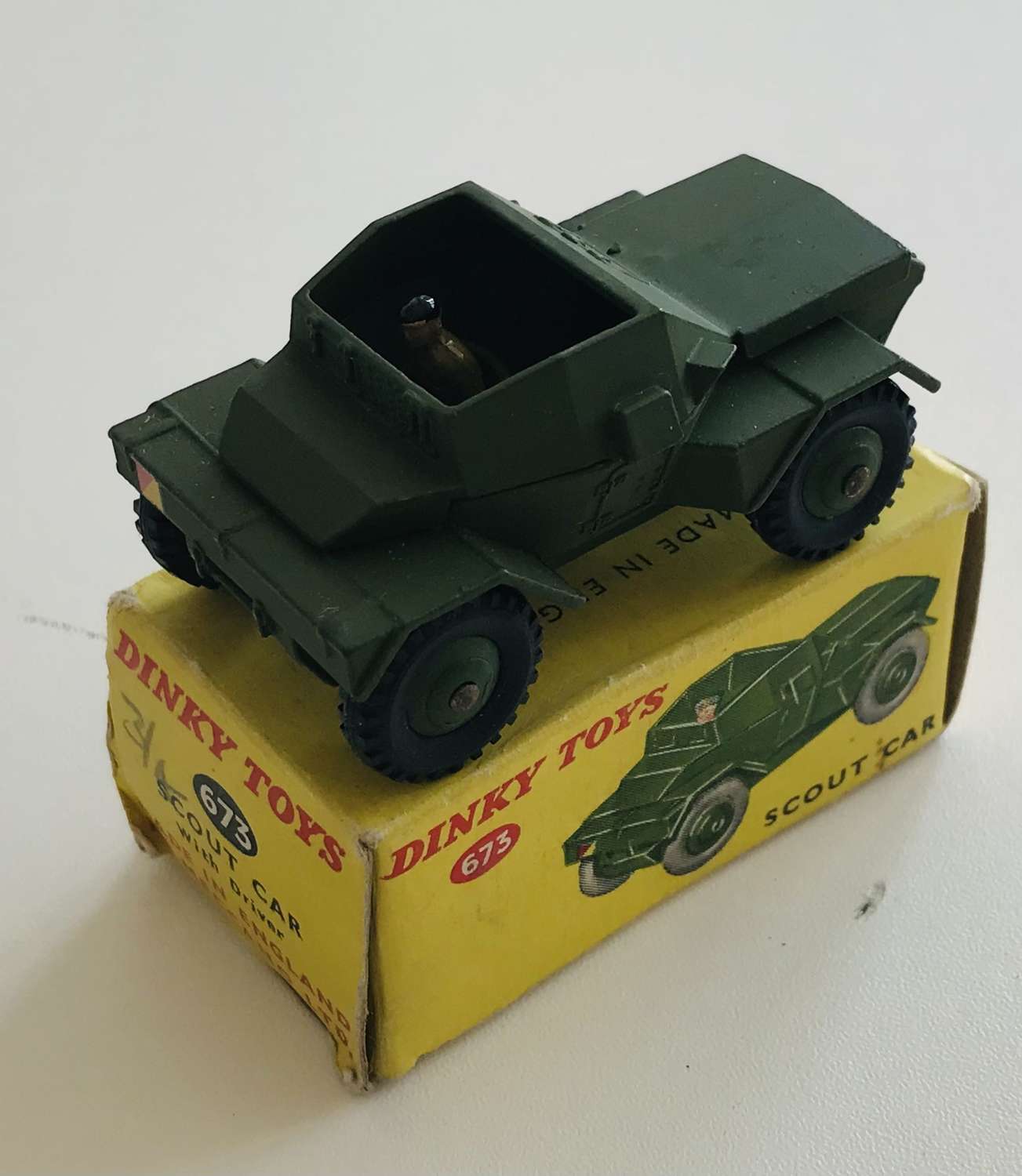 Boxed dinky Daimler scout car