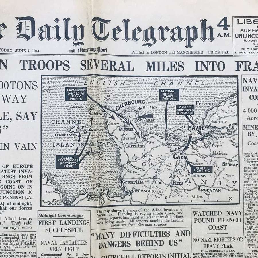 Daily Telegraph dated June 7, 1944 D-Day
