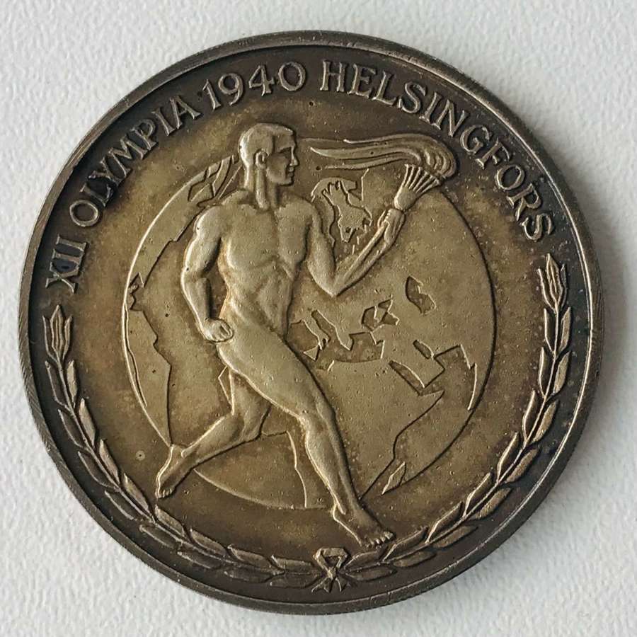 Gold coloured Helsinki Olympics medal 1940