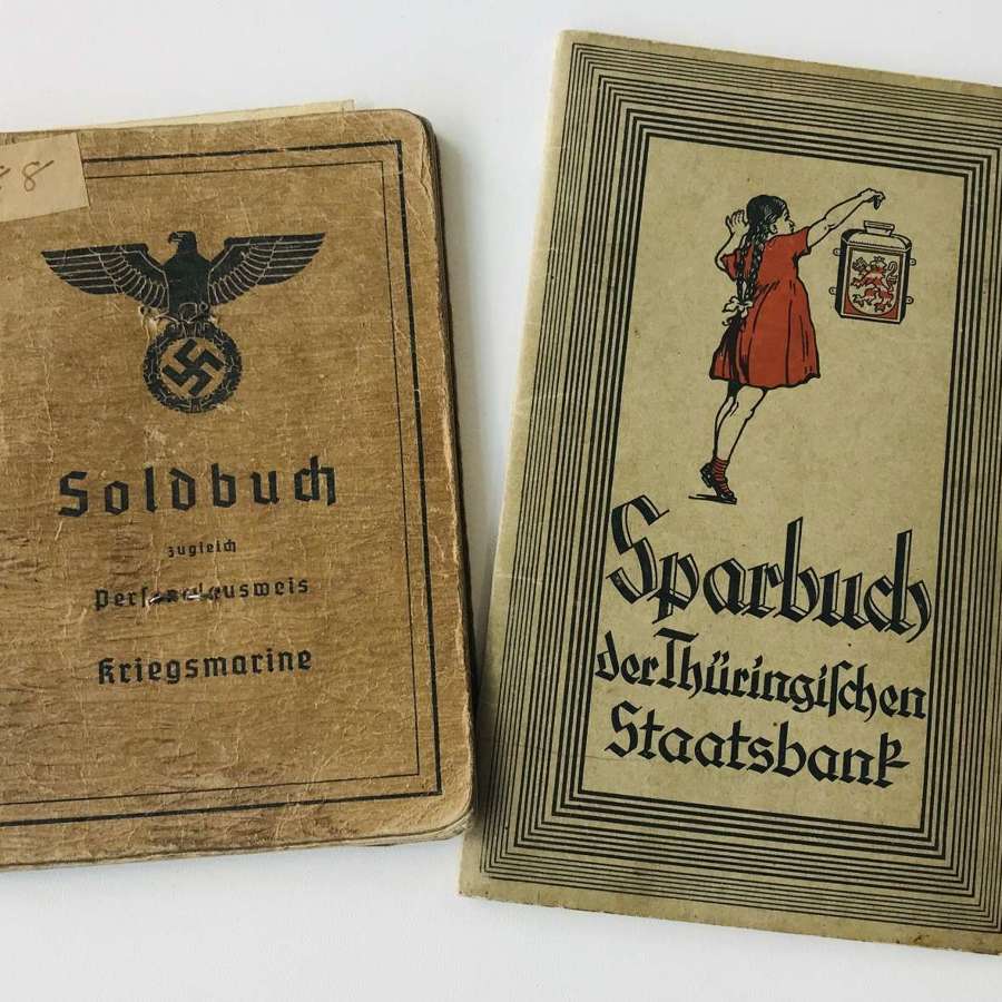 Kreigsmarine Soldbuch and savings book