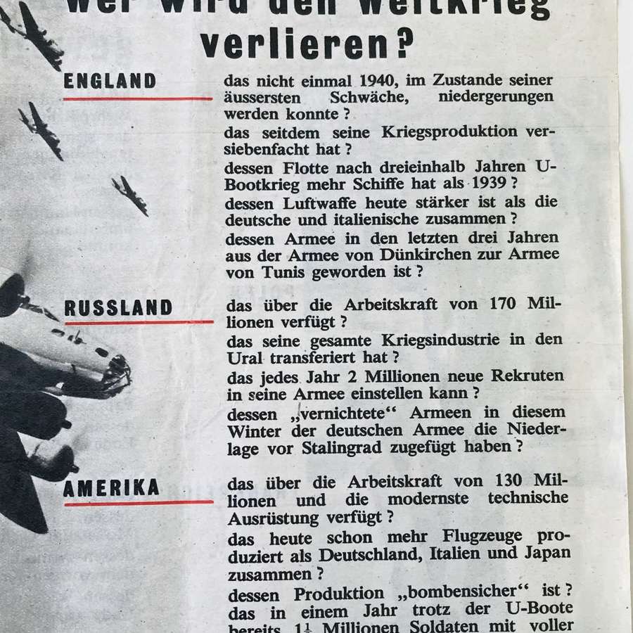 British propaganda leaflet 1943