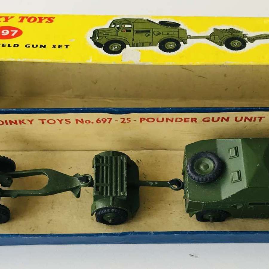 A boxed  dinky 25 Pounder field gun set early 1960s