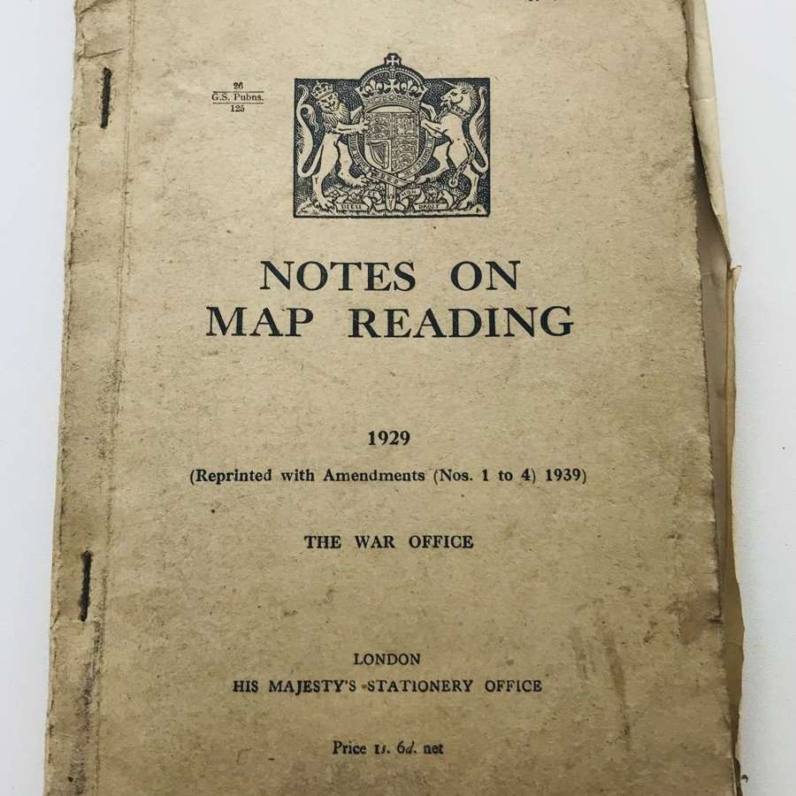 War office issued notes on map reading 1929 amended, 1939