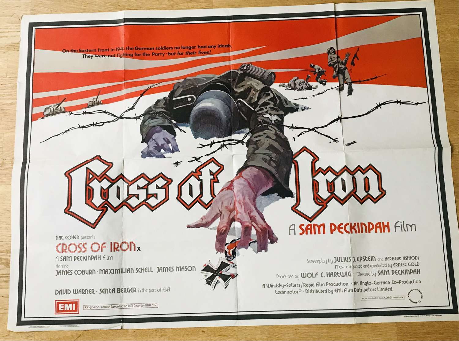 Cross of iron, 1977, British quad film poster