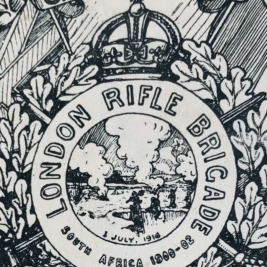 London, rifle brigade Christmas card, 1916