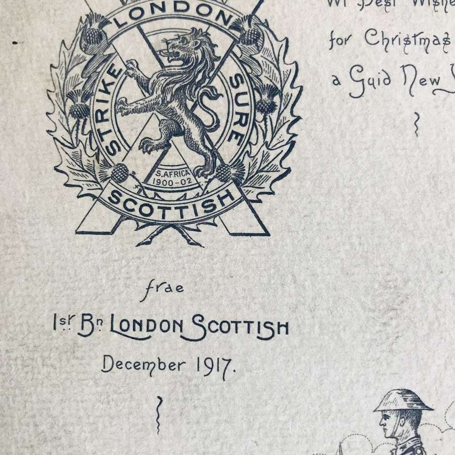 London, Scottish Christmas card dated 1917