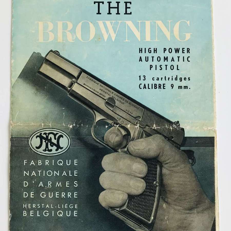 Instruction pamphlet for the 9mm high power, Browning pistol