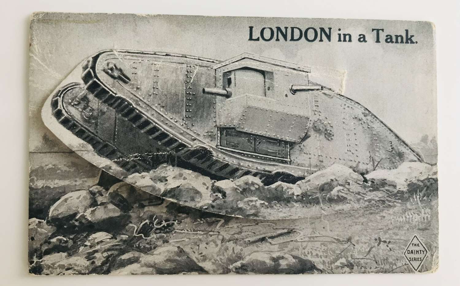 Tank in a London postcard