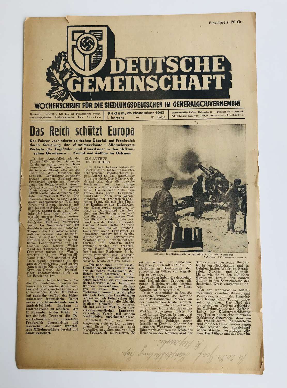 WW2 German settlers in Poland, newspaper