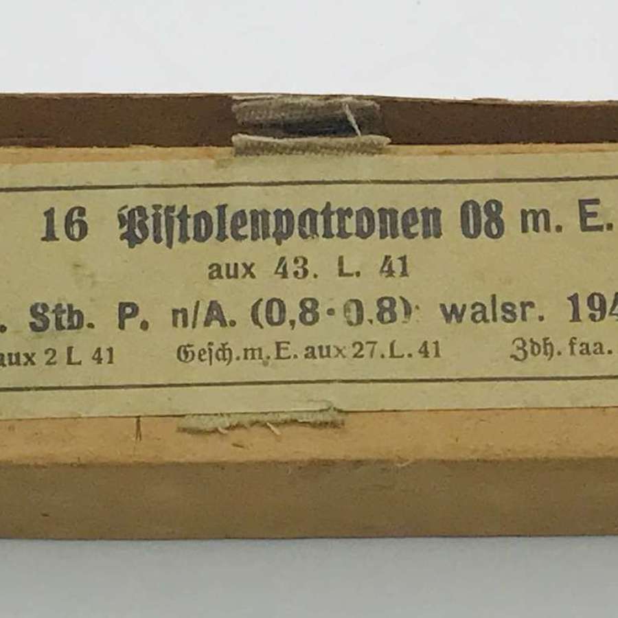Empty P08 9mm cardboard Ammo box 1940
