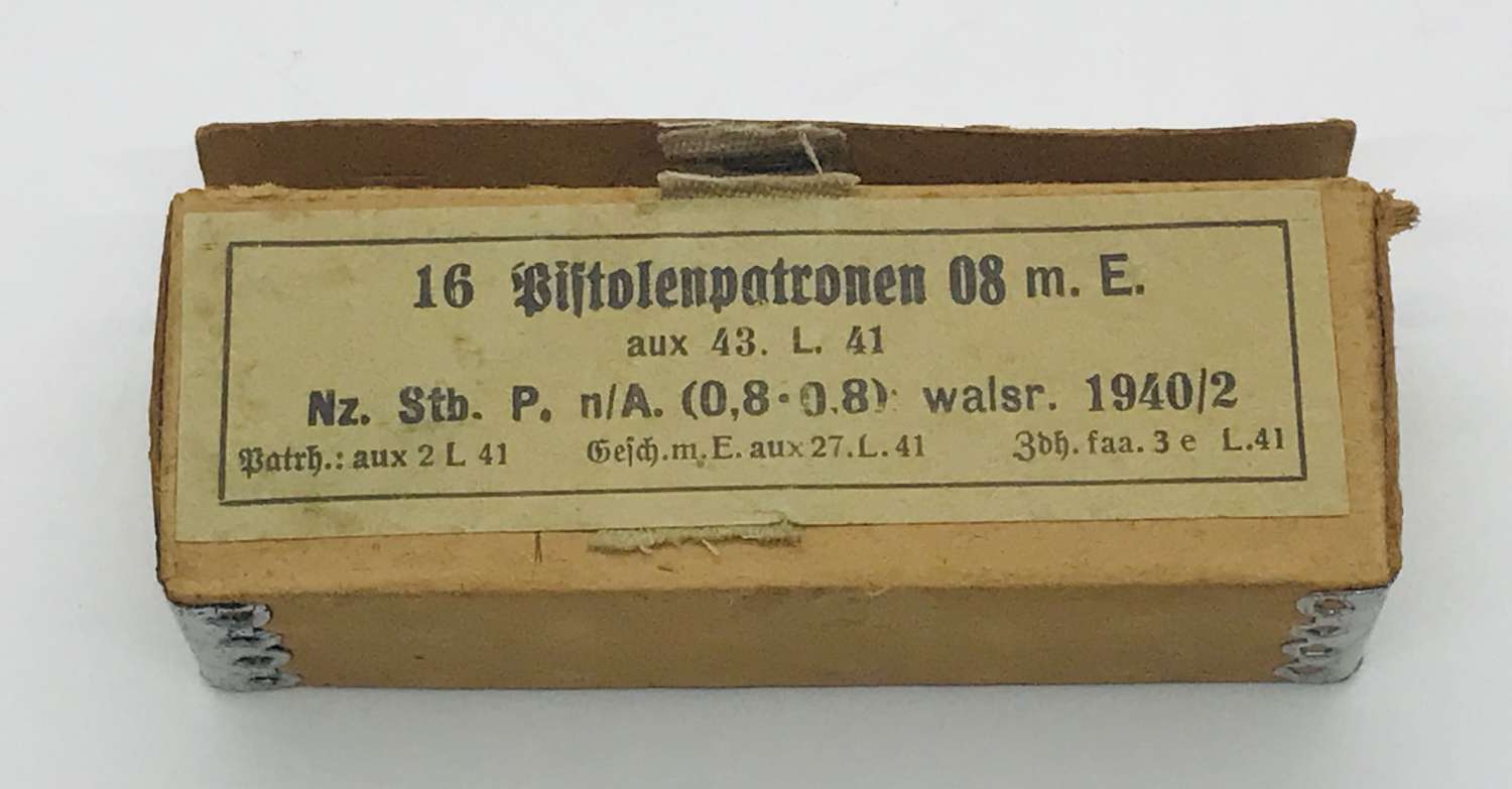 Empty P08 9mm cardboard Ammo box 1940