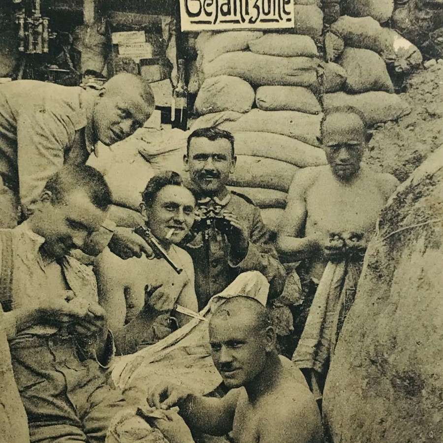 WW1 Postcard of German a front line  trench