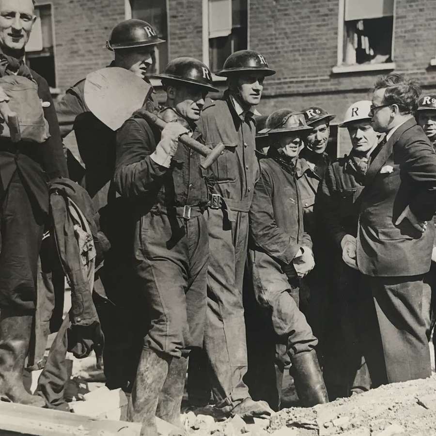 A Press photo of ARP rescue crew during London blitz