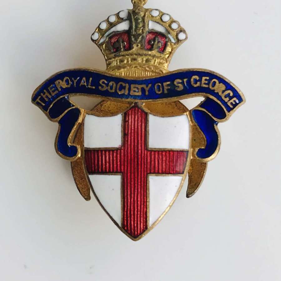 The Royal Society of St George enamel badge kings  crown