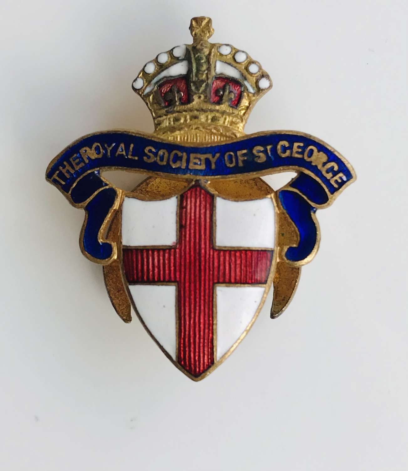 The Royal Society of St George enamel badge kings  crown