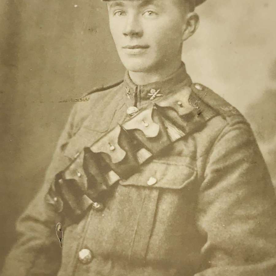 Photograph of young British machine-gun corps (MGC) soldier