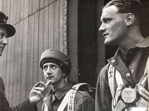 Press photo of early wartime  British paratroopers
