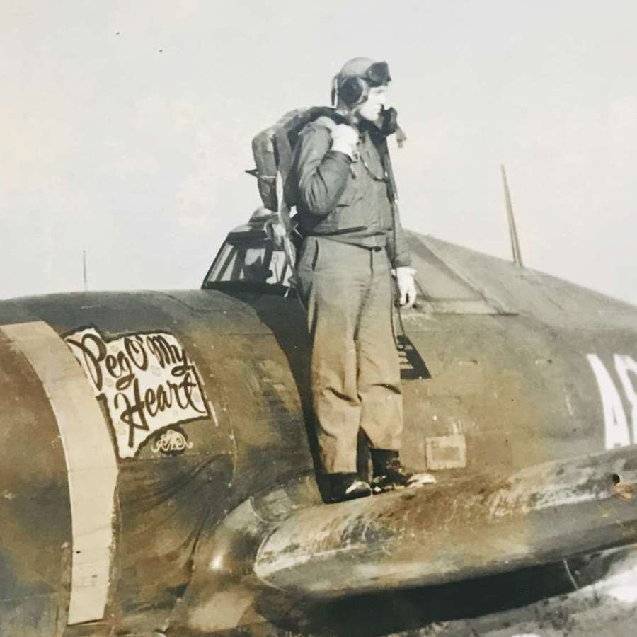 Press photo of downed, P. 47 thunderbolt. 1944/45