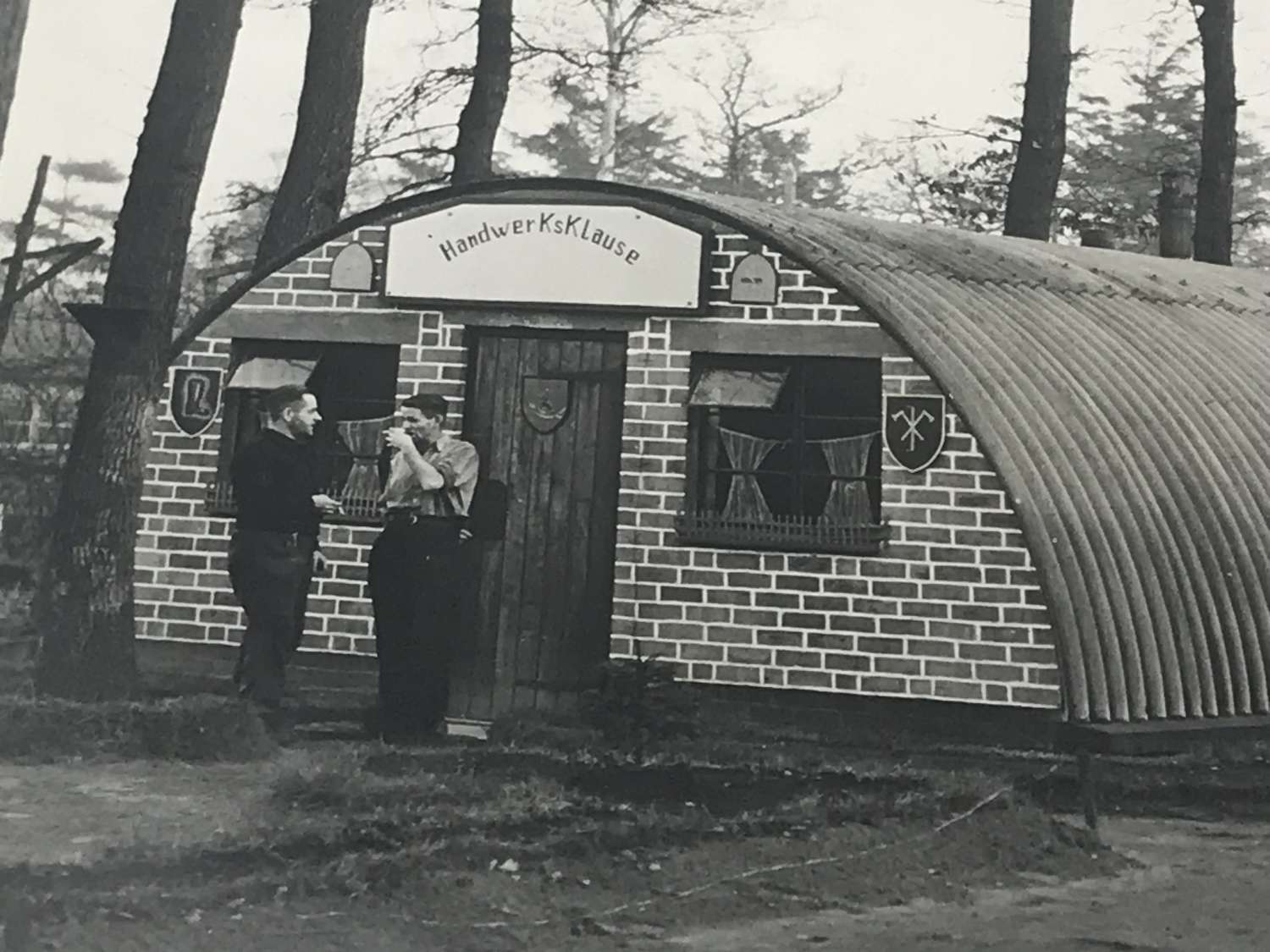 British press photograph of German POW camp 1945