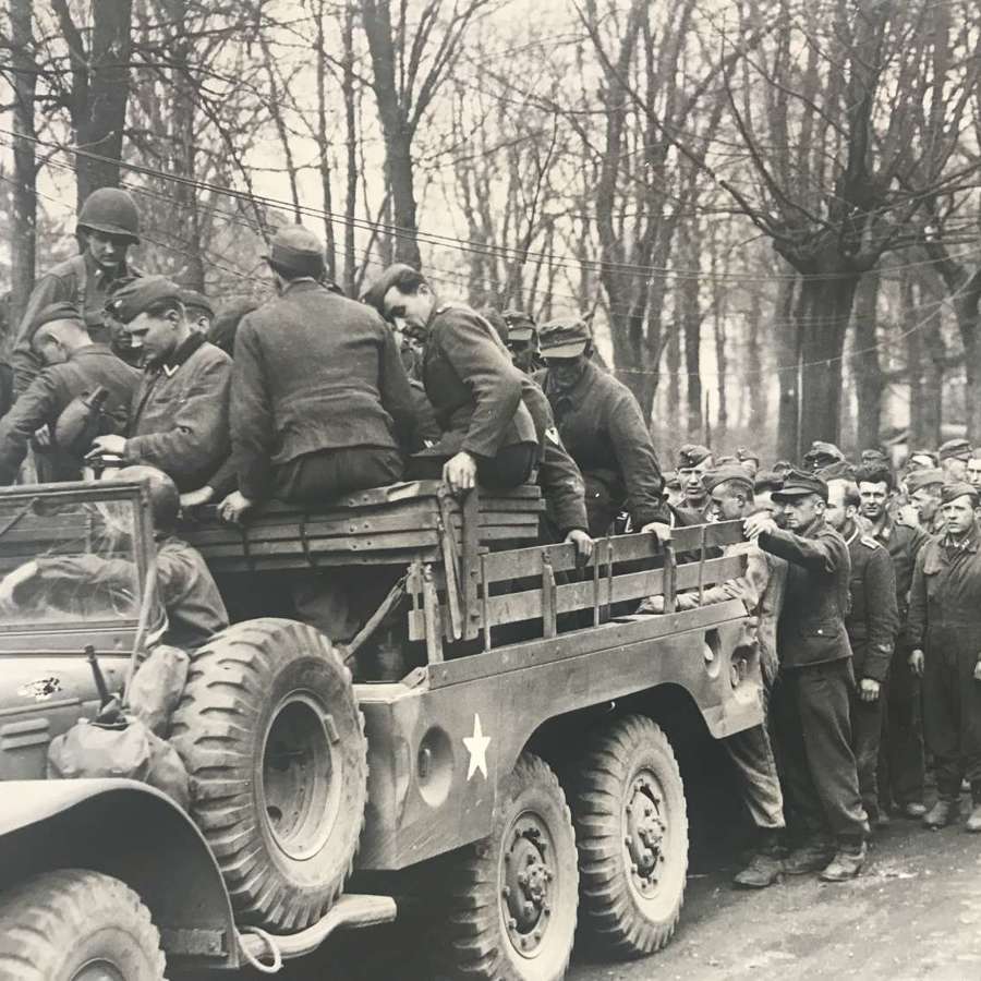 US Army press photograph of German prisoners, March 1945