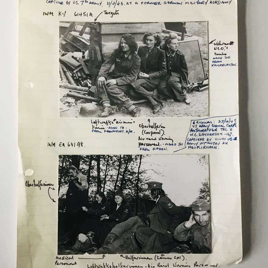 Two US army photos captured, female, Luftwaffe personnel