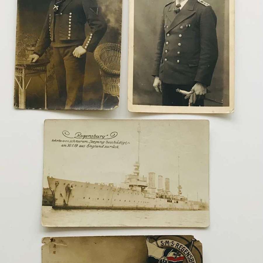 Four postcards of German Navy sailor from both conflicts