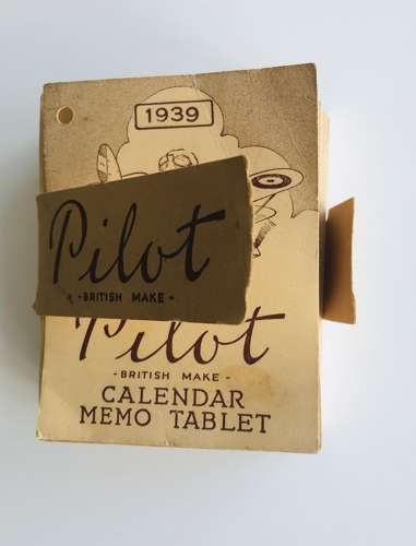 British Pilot calendar and memo tablet 1939/40