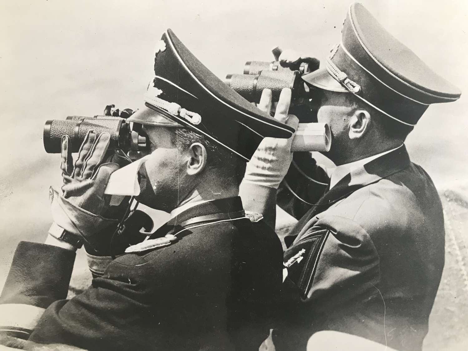 Press photo of Hitler and Von Ribbentrop with binoculars