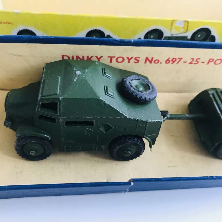 A boxed dinky 25 pounder and quad early 1960s