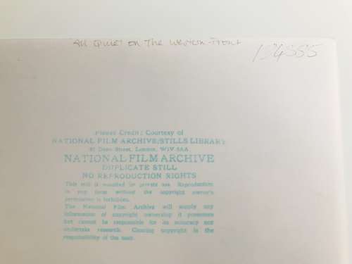 All quiet on the Western front film still 1930/1965