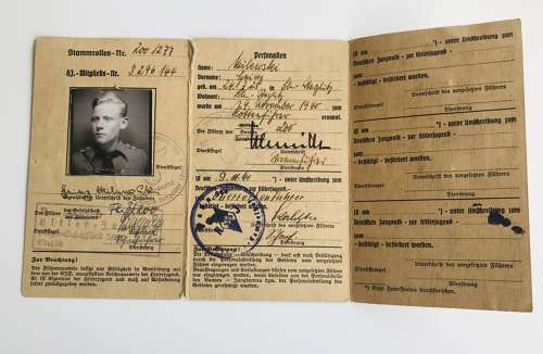 Wehrpass of Gefreiter Otto Milowski KIA 1944