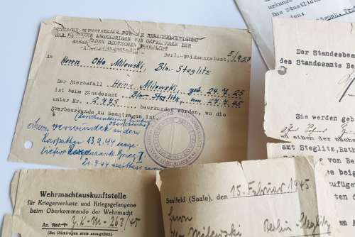 Wehrpass of Gefreiter Otto Milowski KIA 1944
