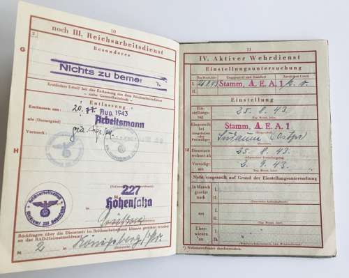 Wehrpass of Gefreiter Otto Milowski KIA 1944