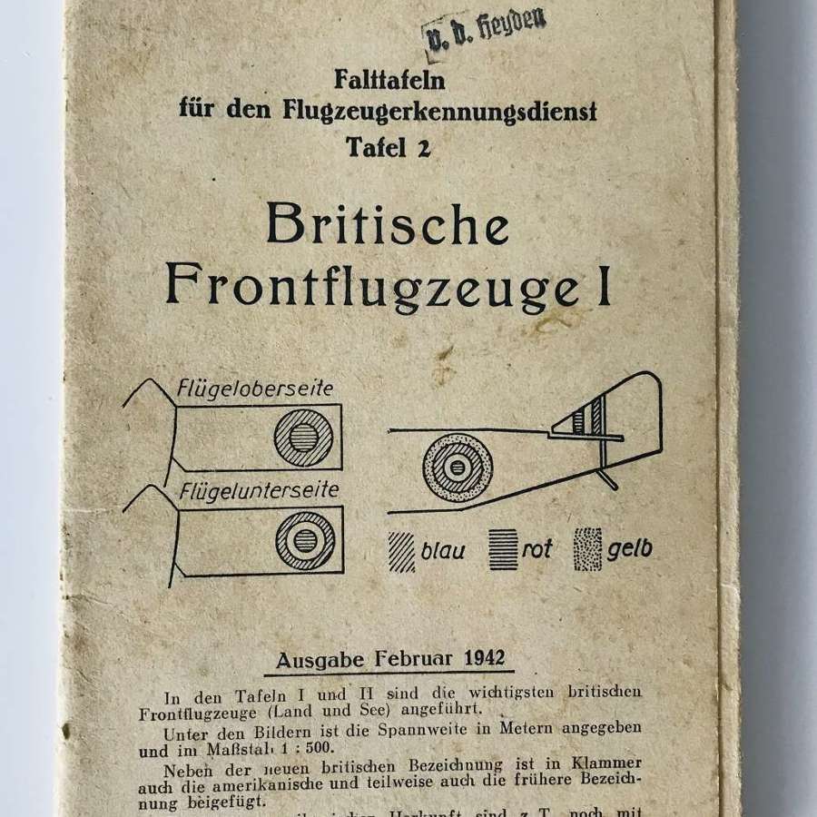 Luftwaffe British aircraft identification pamphlet 1942