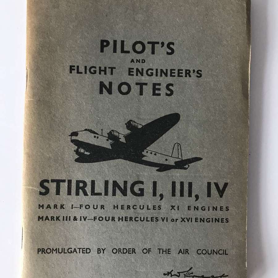 Shorts Stirling bomber pilots and flight engineers notes 1944