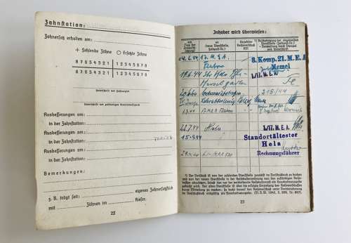 Kreigsmarine Soldbuch Matrosenartillerie Fritz Wolk(Kurland)