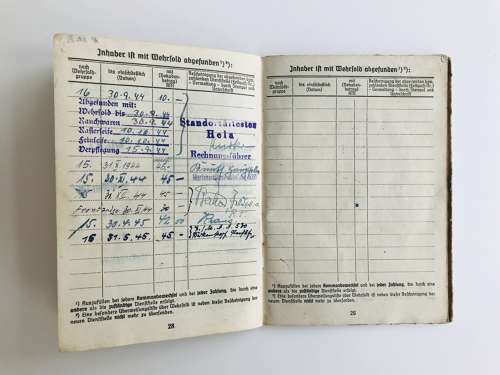 Kreigsmarine Soldbuch Matrosenartillerie Fritz Wolk(Kurland)