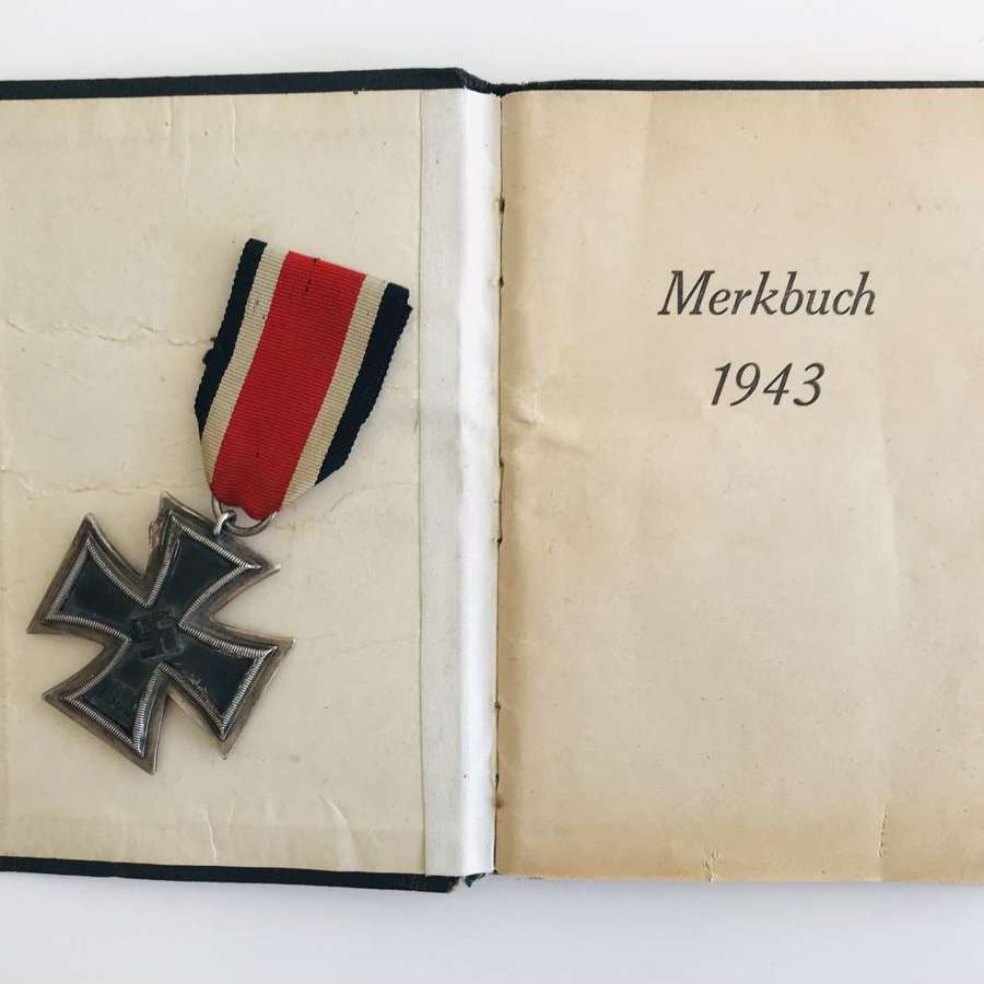 Iron cross 2nd class with diary and battle damage