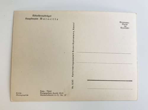 Hauptmann Hans Joachim Marseille postcard