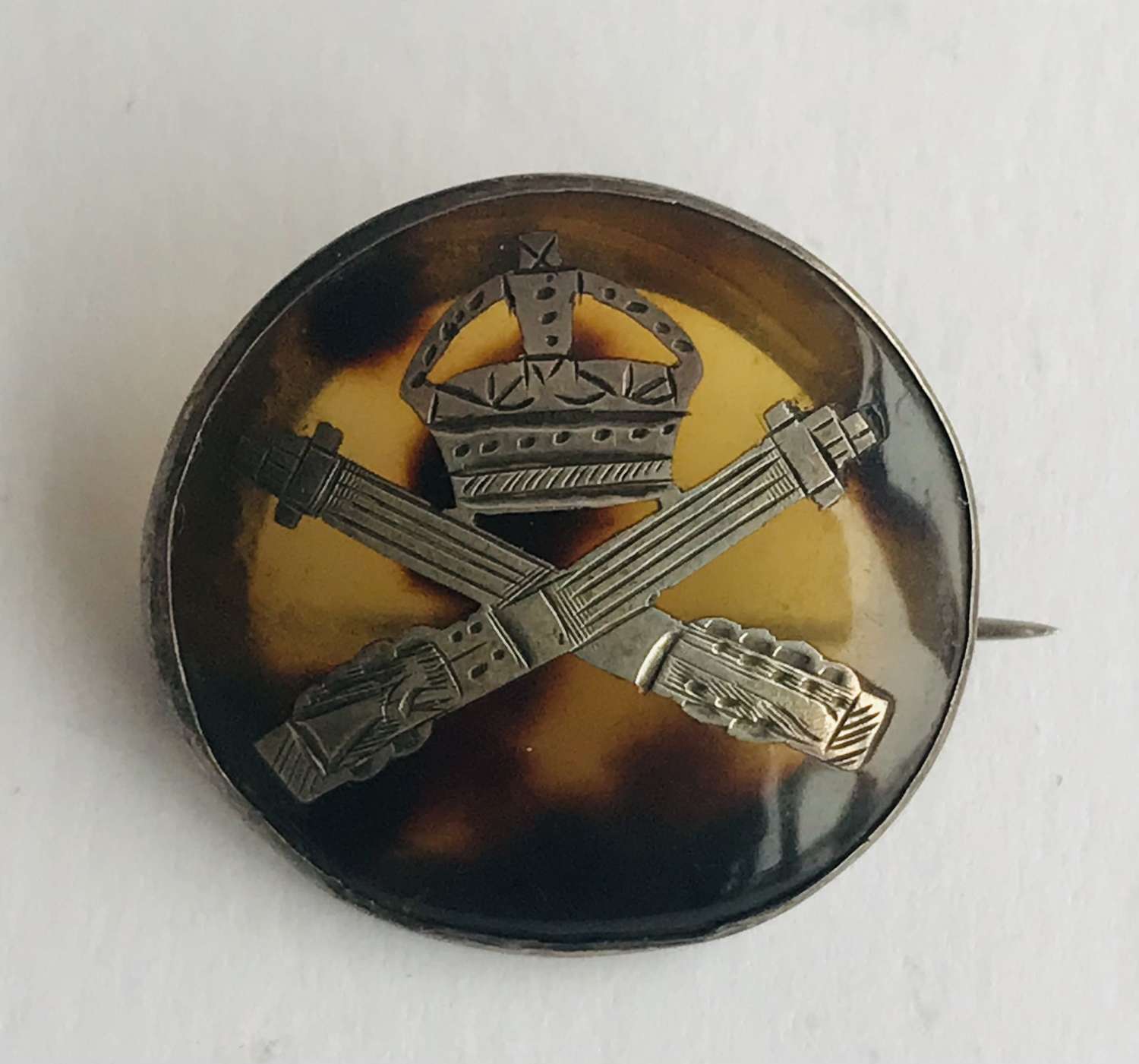 A Machine gun corps tortoiseshell sweetheart brooch